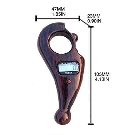 Digital Tally Counter with Adjustable Finger Ring | 5-Channel Manual Number Counting Machine for Tasbeeh & Sports (Wood Finish) - Lunexa_co