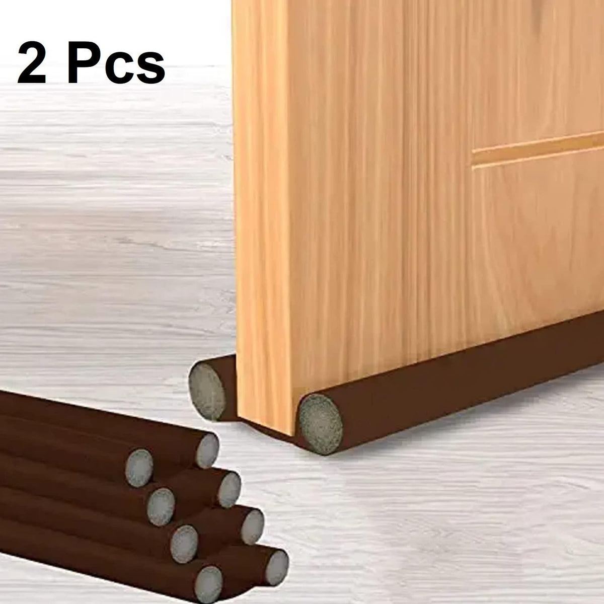 Door Protector - Door Draft Fabric Cover Guard, Soundproof Gap Sealer, Waterproof Stopper – Brown (Pack of 2)