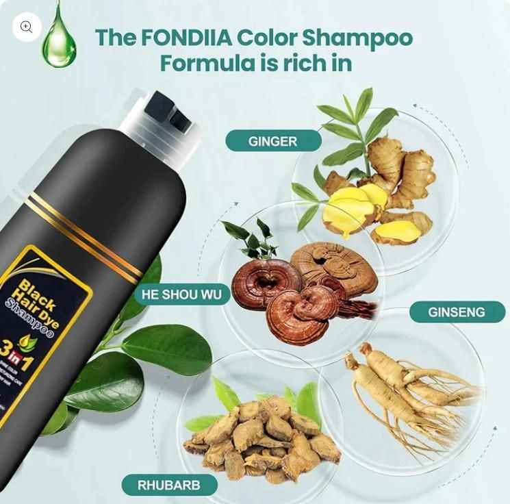Unisex Instant Black Herbal Hair Dye Shampoo For Grey Coverage 3 In 1(100Ml) Pack Of 2 - Lunexa_co