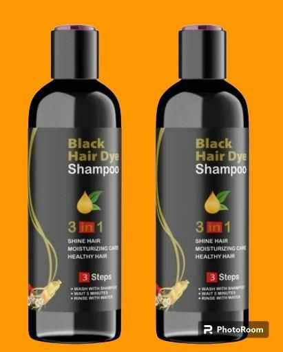 Unisex Instant Black Herbal Hair Dye Shampoo For Grey Coverage 3 In 1(100Ml) Pack Of 2 - Lunexa_co