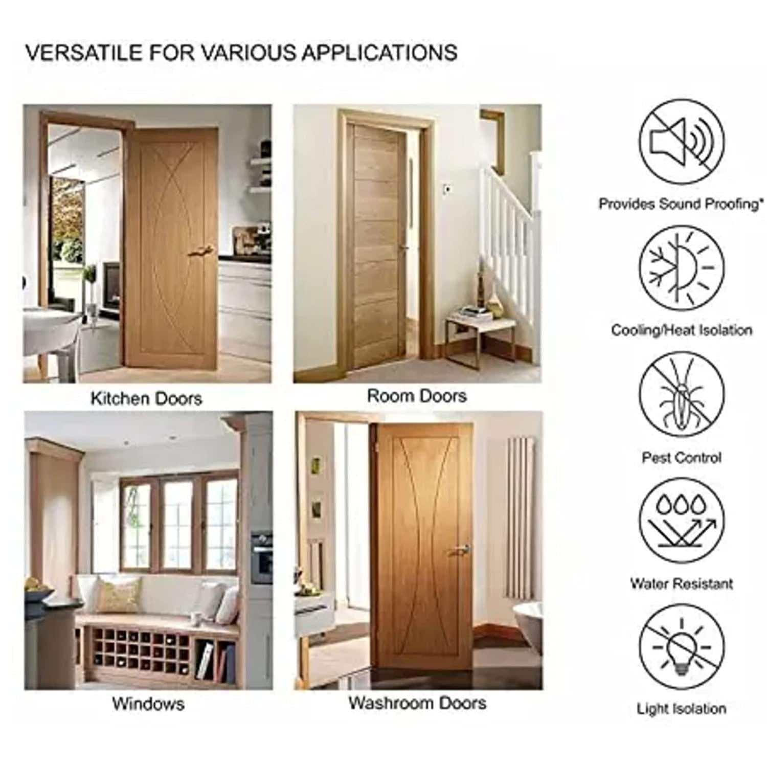 Door Protector - Door Draft Fabric Cover Guard, Soundproof Gap Sealer, Waterproof Stopper – Brown (Pack of 2)