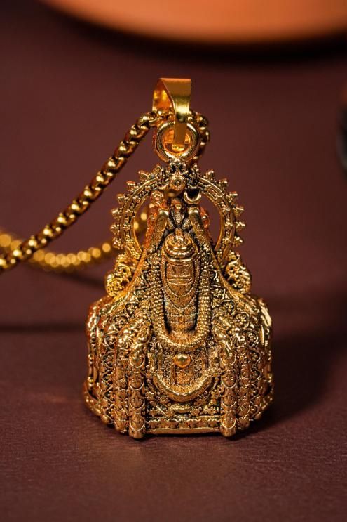 Mahadev Shivling Pendant with Chain – Golden, Gold-Plated Stainless Steel