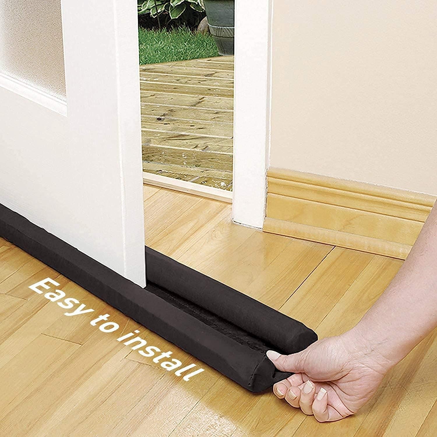 Door Protector - Door Draft Fabric Cover Guard, Soundproof Gap Sealer, Waterproof Stopper – Brown (Pack of 2)